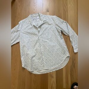 Frank & Eileen Ivory and Navy Heart Print Shirt